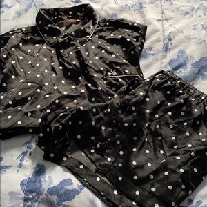 Victoria Secret Silk PJ Set: Polkadot short sleeve